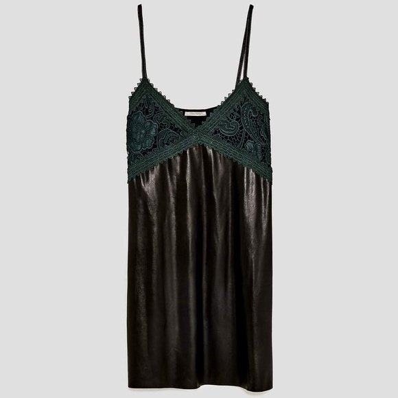 Zara | Dresses | Zara Faux Leather Slip Dress | Poshmark